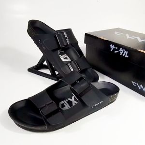 CVNXID Sandal casual pria sendal slide premium Nobu Fullblack