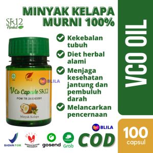 VCO Kapsul SR12 VICO CAPSULE 100 Virgin Coconut Oil Minyak Kelapa Murni Premium Asli BPOM