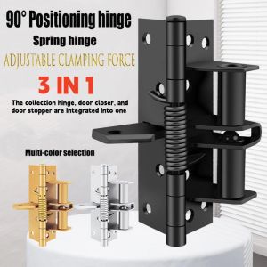 New 3 In 1 Automatic Self Closing Door Hinges with Positioning 90 Degrees Integrates Spring Hinge Door Closer and Door Stopper