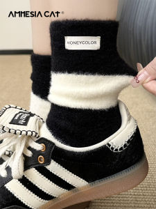 Thickened Plush Socks Womens Autumn Winter Home Floor Slippers Australian Velvet Maternity Socks Mid-Calf Warmth Enhanced