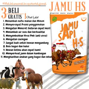 Jamu Ternak HS Vitamin penambah makan mineral sapi kambing kuda kerbau domba jamu pmk
