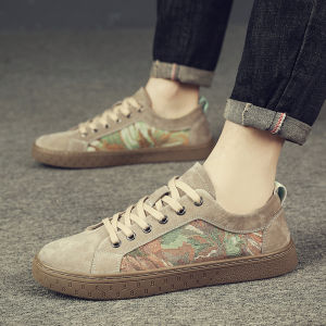 Mens Canvas Shoes Breathable Casual Trendy All-Match Spring Summer Fashionable Board Shoes Glue Adhesive Flat Heel round Toe