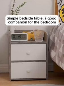 Modern Storage Bedside Table Bedroom Side Cabinet with Drawers Minimalist Stylish Narrow Side Table/Fireheart Warrior