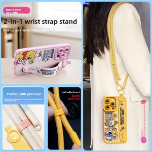 SUPER MOUSE | iPhone 16 Promax Case Stickers 7-Adjustable Wristband Stand Cartoon