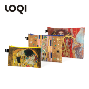 LOQI Klimt Eco-Friendly Storage Bag Digital Accessories Organizer Waterproof Makeup Toiletry Cosmetic Travel Kit European Style
