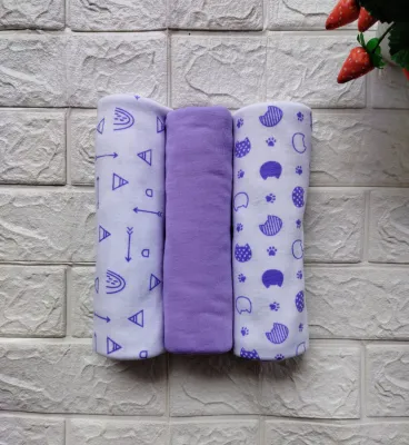 3pcs Bedong Bayi Motif Seri Merah Biru Ungu