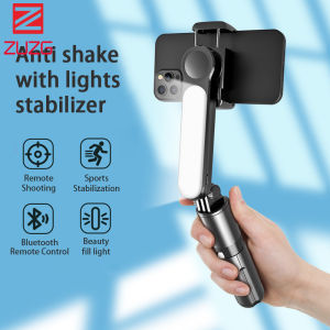 Zuzg Cầm Tay Selfie Stick Gimbal Ổn Định Chủ Có Thể Điều Chỉnh đèn chiếu sáng phụ Ảnh Tự Sướng Đứng điện thoại di động kết nối Bluetooth Đối Với iPhone Samsung