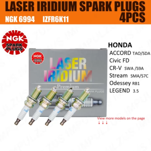 100% ORI NGK 6994 IZFR6K11 Laser Iridium Spark Plug For Honda Civic FD CR-V Stream RN Accord Odyssey