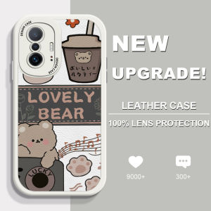 Hontinga Casing Case For Realme C20 C20A C11 2021 Case Cute Cartoon Bear leather Soft Silicone Phone Case Full Cover Camera Protection Cases Shockproof Back Cover Phone Casing Softcase For Girls