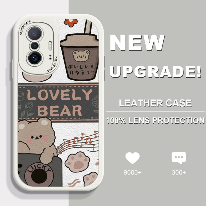 Hontinga Casing Case For Realme XT X2 X Realme Q5 Pro GT Neo 3T Neo2 Neo  Case Cute Cartoon Bear leather Soft Silicone Phone Case Full Cover Camera 