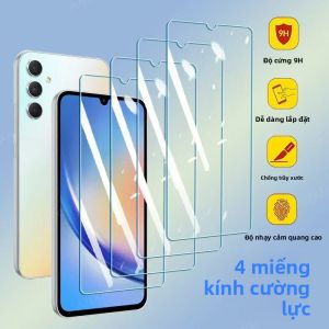 4 Miếng Dán Bảo Vệ Màn Hình Kính Cường Lực Cho Samsung Galaxy A Series A54 A05 A04 A14 A24 A34 A13 A33 A53 A73 A03 A12 A32 A52 - HD Trong Suốt Chống Trầy Xước Chống Nước