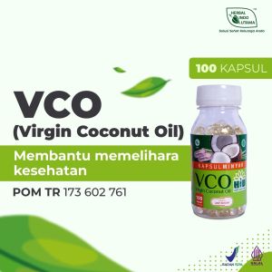 Virgin Coconutt Oill Kapsul VCO Kapsul Minyak Kelapa Alami Herbal indo Utama isi 100 Kapsul