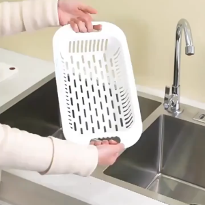 Retractable Dish Drainer Rack Heavy-Duty Expandable Vegetable Washing Basket Space-Saving Collapsible Sink Organizer with Drainage System