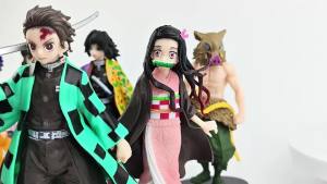 Bandai | Anime Figure Kamado Tanjirou Nezuko Demon Slayer Figure Action Figures PVC Model Toys Zenitsu Figurine Inosuke Kimetsu No Yaiba