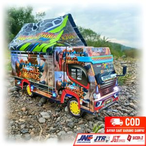 truk oleng full lampu terpal mainan anak