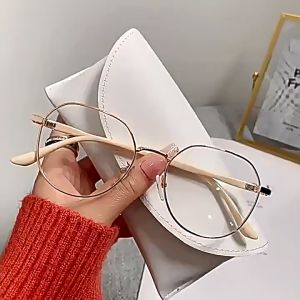 Fashion Reading Glasses Anti Radiation Eyeglasses with Grade +50 +75 +100 to +400 Anti Blue-light Eye Protection Computer Eyeglasses Metal Round Frame for Women Men