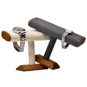 Oirlv Wooden Watch Bracelet Necklace Display Stand Wristwatch Bangle Pendant Storage Holder Jewelry Organizer Showcase Counter Display Rack SM087