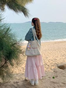 Váy Chữ a Cạp Cao Xếp Nếp Cho Nữ Mùa Xuân 2024 Váy Midi Màu Trơn Không Tay Váy Công Sở Váy Ngắn