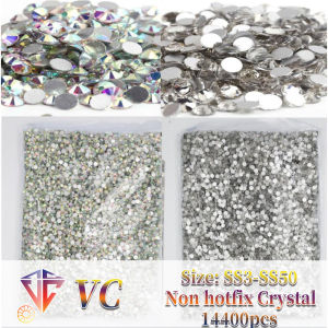 Wholesale Crystal AB Color ss3-ss50 Non HotFix Rhinestones FlatBack Nail Art Rhinestones Decorations For Garment