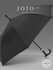 Long Handle Cane Umbrella Automatic 23 Inch Extra Large Black Rubber Sun And Rain Umbrella JOJOS L. PD.Jade Home Daily Use