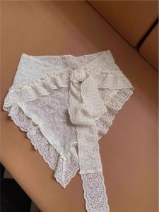 Váy Ngắn Xếp Ly Ren Lưới Trắng Hoa Cho Nữ Mùa Thu Ballet Phong Cách Ngọt Ngào Thắt Nút Bướm Váy Ngoài Trùm Nửa Thân