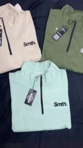 Outwear Smith Simple Logo Hitam Aesthetic | Half Zip Polos Premium Tebal Pria Wanita