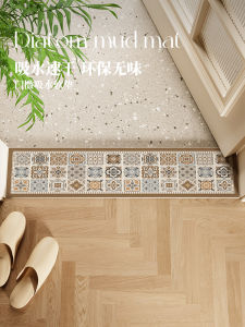 Kitchen Bathroom Entrance Door Mat Silicon Dendroid Absorbent Long Strip Non-Slip Home Use Floor Mat Easy Cleanable Pad