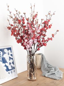 พิพิธภัณฑ์ศิลปะดอกไม้ประดิษฐ์สไตล์จีนสมัยใหม่ Baicao Plum Blossom Silk Net Flower สําหรับตกแต่งภายในฉากวิวแต่งงาน