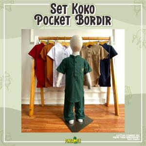Set Koko Pocket Bordir - Setelan Baju Muslim Anak Laki Laki by Pineapple Kids