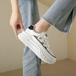 4cm Matsuke Bottom Leather Hole Womens Wedge Sandals 2023 New Korean Thick Sole Hollow Sandals