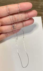 PAWNABLE 18K WHITE Gold Lightweight Foxtail Chain(manipis)