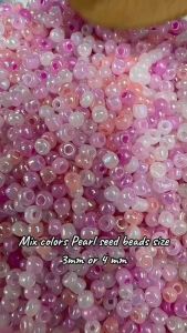 Pearl Shade Manik Pasir 3mm or 4 mm Seed Beads Assorted colors for diy beading jewlery making necklace bracelet crafts (10 grams)