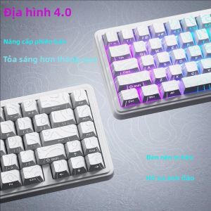 Topographic Keycaps 4.0 Phiên Bản PBT Anh Đào Hồ Sơ 97/130 Bộ Phím Cho MX Bàn Phím Cơ Tỏa Sáng Qua Bên In Backlit