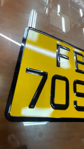 Motorcycle Embossed License Plate Number