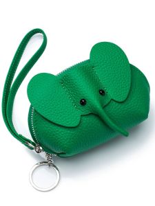 MEIFEI | Genuine Leather Cartoon Elephant Coin Pouch With Zipper