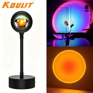 Sunset Projection LED LampArt Deco Metal Crystal Night LightUSB Powered Energy Saving Sunset LampBedroom Living Room Decor