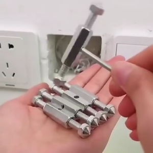 10Pcs 86 Type Switch Socket Cassette Screws Support Rod With Wrench Metal Switch Dark Box Repairer
