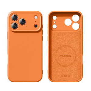 Orange Liquid Magnetic Silicone Full Protection iPhone Case Soft