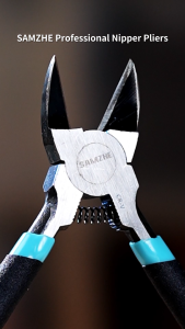 SAMZHE 6 Inches Wire Cutters Spring Loaded Diagonal Cutting Pliers CR-V Material Flush Cut Pliers For Copper Plastic and Zip Ties