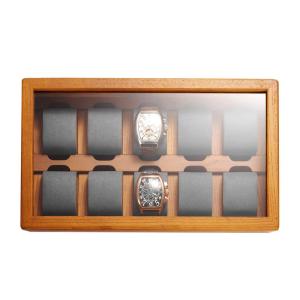 DBN Real Wood Watch Storage Box Transparent Cover Display Case 10 Compartments Dustproof High End Jewelry Organizer