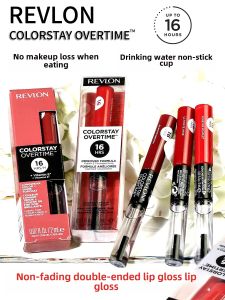 Revlon Colorstay Lip Glaze Double Ended Lipstick Waterproof Long-Lasting Moisturizing Non-Stick Cup 16 Hours Lip Gloss