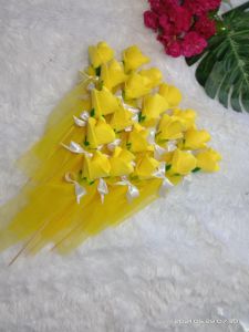 bunga telur aqiqah isi 10 pcs . tempat telur aqiqah yellow