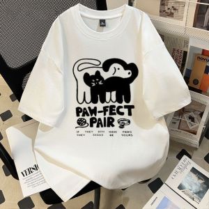 SUOSHE | Oversized Cotton Cartoon Print T-Shirt