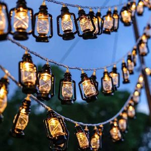 1PC 10/20LED Bottle LED String Lights Vintage Lantern String Lights for Camping Outdoor Halloween Party Yard