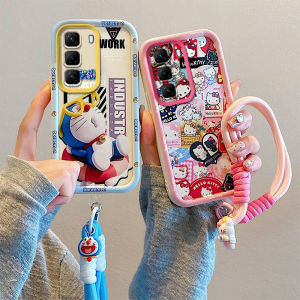 น่ารัก เคสโทรศัพท์ Case Infinix Hot 50 Pro+ Hot50 Pro + Plus 4G 5G การ์ตูนแฟชั่นใหม่โดราเอมอน Hello Kitty Luffy Pikachu Spider-Man Sauron เคสโทรศัพท์ อ่อนพร้อมสายคล้อง2024