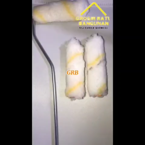 Kuas Roll Kapal 4 Inch Isi Bulu Kuas Roller Cat Tembok Gagang Plastik PVC Kokoh Refil Bulu Halus Lembut Berkualitas