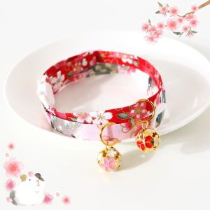 Japanese Style Pet Bell Collar Adjustable New Year Dog Longevity Lock Dog Collar Rabbit Chinese Style Cat Accessories
