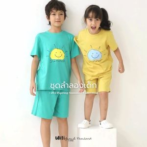 ชุดแขนสั้นขาสั้น ชุดลำลองเด็ก ชุดเซ็ท 24ss/ Single Cotton
