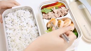 Kotak Makan 2 Tingkat Lunch Box Kotak Bekal Makan Rantang 2 Susun 3 Sekat Stainless Steel 304 Kotak Makan Ramah Lingkungan - Lazada