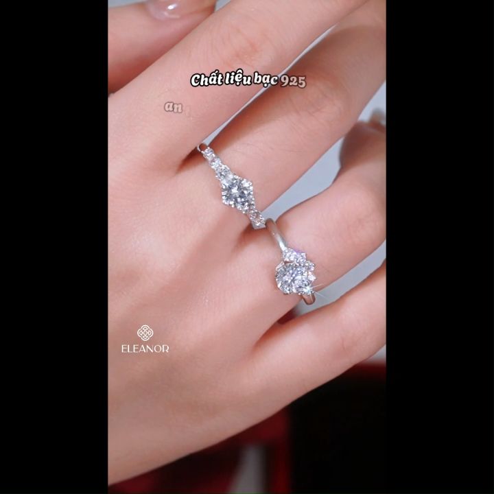 Nhẫn bạc nữ Eleanor Accessories đa dạng kiểu dáng đính đá nhẫn bạc 925 ...
